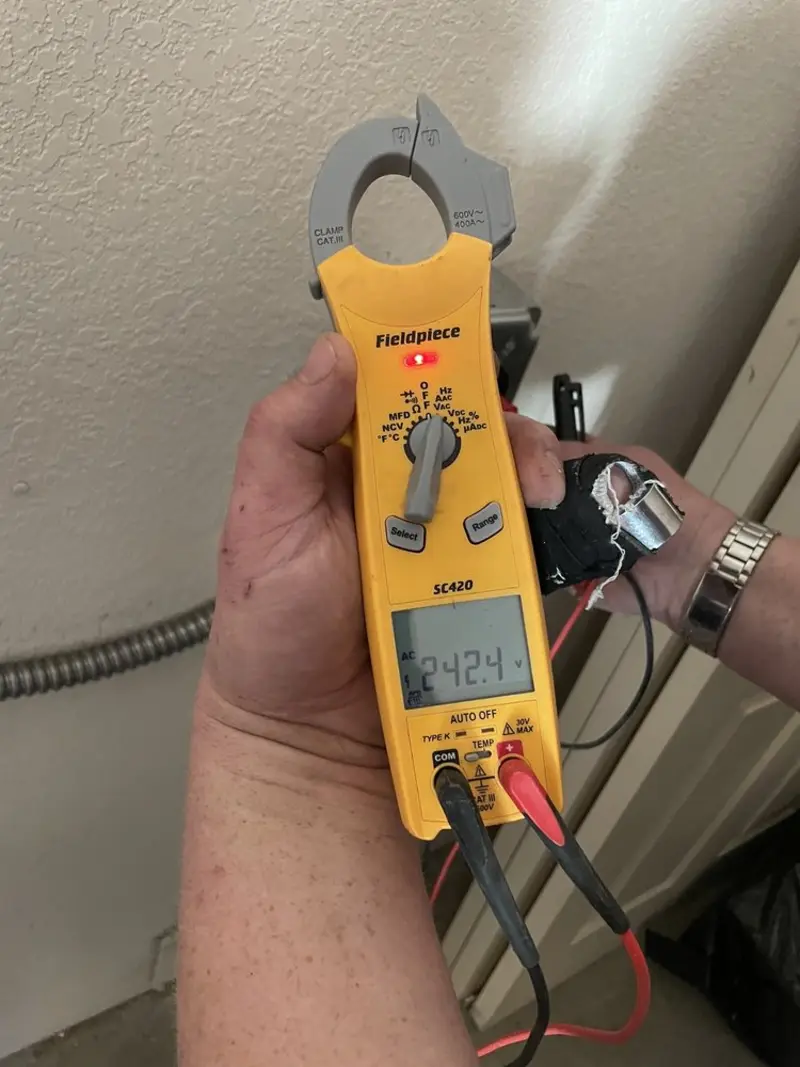 Voltage testing with clamp meter during Circuit Breaker Repair in Sandersville